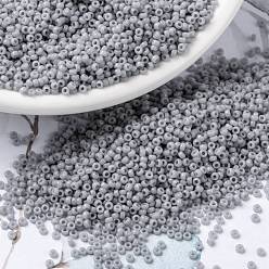 (RR498) Opaque Cement Gray MIYUKI Round Rocailles Beads, Japanese Seed Beads, (RR498) Opaque Cement Gray, 15/0, 1.5mm, Hole: 0.7mm, about 5555pcs/bottle, 10g/bottle