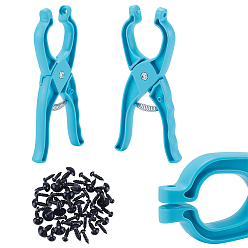 (52) Непрозрачная лаванда Мини-комплекты защитных глаз из черного стекла, с пластиковым безопасным инструментом, для изготовления кукол из войлока из шерсти, разноцветные, 216x62x17 мм, 1 PC