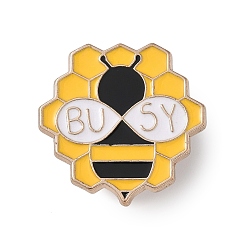 Золотистый Трудолюбивые пчелы с эмалированными булавками в виде сот, булавки из сплава для лацканов одежды рюкзака, золотые, 24x24 мм