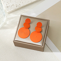 Темно-Оранжевый 3-круглые серьги-гвоздики из сплава, золотые, темно-оранжевый, 60x35 мм