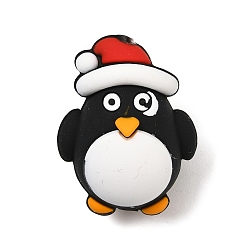 Тыква Силиконовые бусины, фокусные бусы, Новогодняя тема, красочный, тыква, 27x21x17 мм, отверстие : 3 мм