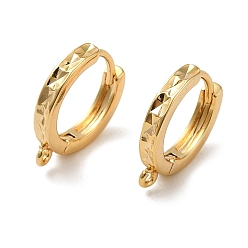 Настоящее золото 18K Латунная фурнитура для серег, кольцо, реальный 18 k позолоченный, 15x2.5 мм, отверстие : 1 мм, штифты : 1 мм