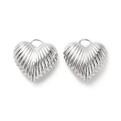 Платинированный Латунные подвески, без кадмия, без никеля и без свинца, сердце, Реальная платина, 35.5x30x15 мм, отверстие : 4.5x6.5 мм