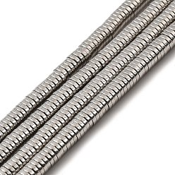 с Покрытием Серебра Немагнитные синтетический гематит бисер пряди, Heishi бусы, Диск / плоские круглые, со серебряным покрытием, 4x1 мм, отверстие : 1 мм, 15.7 дюйм