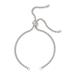 Нержавеющая Сталь Цвет 304 изготовление браслета-слайдера из нержавеющей стали, не тускнеет, цвет нержавеющей стали, 9.45 дюйм (24 см)