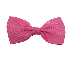 Ярко-Розовый Grosgrain bowknot аллигаторные зажимы для волос, С железными аллигаторами, ярко-розовый, 80 мм