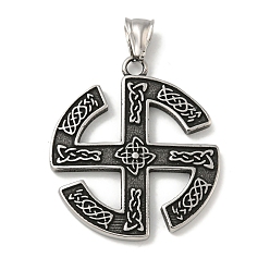 Cross 316 хирургические подвески из нержавеющей стали, античное серебро, крестик, 41x36x2.8 мм, отверстие : 4x8 мм