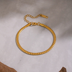 Настоящее золото 18K 304 женские браслеты-цепочки со звеньями из нержавеющей стали, реальный 18 k позолоченный, 6.69 дюйм (17 см)