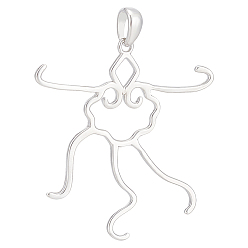 Платина Родиевое покрытие 925 подвеска из стерлингового серебра с кабошоном, настройки открытой спины, облако и ромб, платина, 34x32.5x1 мм, отверстие : 3x45 мм