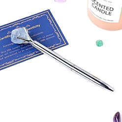 Целестин Шариковая ручка Nuggets из натурального целестита, ручка из нержавеющей стали, офисные школьные принадлежности, 145 мм