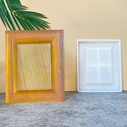 Белый Силиконовые формы для фоторамок пищевого класса своими руками, формы для литья смолы, прямоугольные, белые, 200x163x21.5 мм