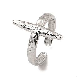 Нержавеющая Сталь Цвет Не тускнеет 304 открытые манжетные кольца из нержавеющей стали, бар, цвет нержавеющей стали, размер США 6 3/4 (17.1 мм)