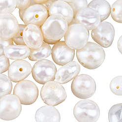 Морская Ракушка 1 нити натуральных культивированных пресноводных жемчужных бусин, двух сторон полированной, цвет морской раковины, 6~7.5x5~6x3.5~6 мм, отверстие : 0.6 мм, около 29 шт / нитка, 6.89~7.09 дюйм (17.5~18 см)