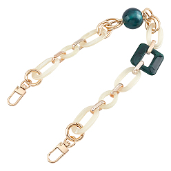 Beige Resin Bag Strap, with Light Gold Alloy Swivel Clasps, for Bag Straps Replacement Accessories, Beige, 440x32x25mm
