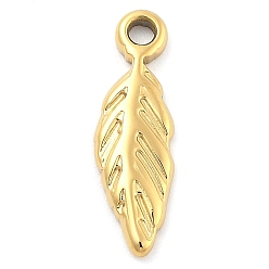 Настоящее золото 14K Ионное покрытие (ip) 304 подвески из нержавеющей стали, лист, реальный 14 k позолоченный, 15.5x4.5x1.5 мм, отверстие : 1.5 мм