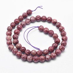 Brown Natural Marble Beads Strands, Round, Dyed & Heated, Brown, 10mm, Hole: 1mm, about 38pcs/strand, 15.7 inch(40cm)