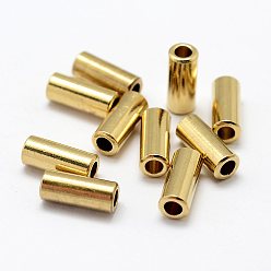 Без Покрытия Латунные бусины, колонка, без никеля , сырой (без покрытия), 12x5 мм, отверстие : 3 мм