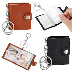 (52) Непрозрачная лаванда 4 наборы 2 цвета мини фото брелок, брелки для фотоальбомов из искусственной кожи, с железной фурнитурой, прямоугольные, разноцветные, 15.3 см, 2 наборы / цвет