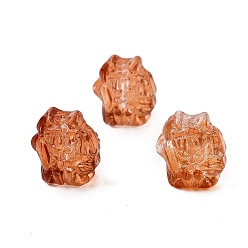 Сиена Стеклянные бусины, лиса, цвет охры, 20x19x15 мм, отверстие : 1.2 мм