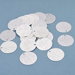 Посеребрённый Латунь прелести, плоско-круглые, 925 серебро покрытием, 20x1 мм, отверстие : 1.4 мм