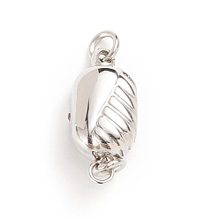 Stainless Steel Color Tarnish Resistant 304 Stainless Steel Box Clasps, Oval, Stainless Steel Color, 15.5x7.5x6mm, Hole: 2.3mm