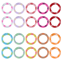 (52) Непрозрачная лаванда 20шт. 10 стили сплав эмалированные пружинные кольца для ворот, кольцо, разноцветные, 23.5x4 мм, 2 шт / цвет