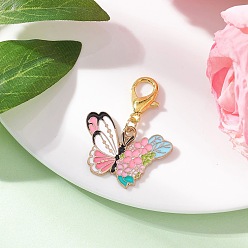 Бабочка Подвеска-цветок из эмалевого сплава для украшения сумок, разноцветные, бабочка, 35 мм