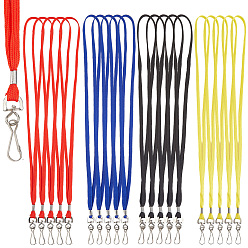 (52) Непрозрачная лаванда 28шт. 4 цвета полиэстеровые шейные ремни, ремешки для именных карточек, Сплав с застежкой, разноцветные, 445~450 мм, 7 шт / цвет