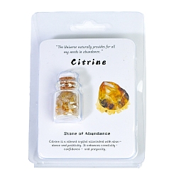 Citrine Natural Citrine Wishing Bottle Display Decorations, Reiki Energy Balancing Meditation Love Gift, Package Size: 95x95mm