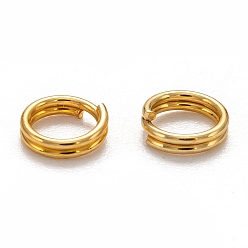Золотой Железные разрезные кольца, кольца прыжок двойной петли, без кадмия, без никеля и без свинца, кольцо, золотые, 6x1.4 мм, около 5.3 мм внутренним диаметром, одиночный провод: 0.7 мм, Около 9500 шт / 1000 г