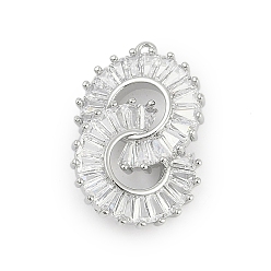 Платина Латунные подвески, прелести бесконечности, со стеклом, платина, 22x14.5x5.5 мм, отверстие : 1 мм