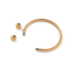 Золотой 304 из нержавеющей стали манжеты кольца, золотые, 1.2 мм, внутренний диаметр: 18 мм