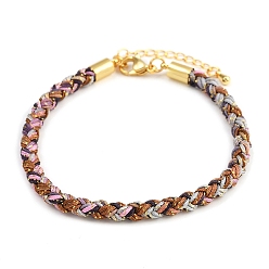 Сиена 4браслеты из плетеного нейлонового шнура толщиной ⅛ дюйма, с латунными выводами и 304 застежками из лобстера из нержавеющей стали, долговечный, золотые, цвет охры, 7-3/4 дюйм (19.7 см)