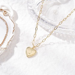 Letter J Сердце с буквой латунный кулон скрепка цепочка ожерелья, золотые, буква J, 20.39 дюйм (51.8 см)