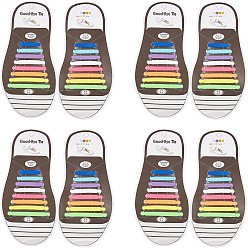 Colorful Good Bye Tie Shoelaces, Silicone Anchor Tieless Laces, for Adults, Colorful, 4.1cm/4.5cm/4.9cm/5.3cm/5.6cm/6.1cm/6.5cm/7.2cm, 1pair/bag