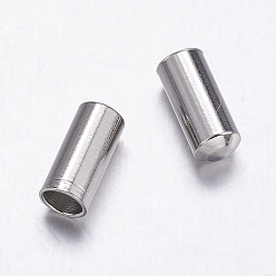 Нержавеющая Сталь Цвет Устойчивы к потускнению 304 наконечники шнура из нержавеющей стали, Торцевые крышки, колонка, цвет нержавеющей стали, 7x3 мм, внутренний диаметр: 2.5 мм