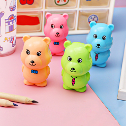 Mixed Color Plastic Pencil Sharpeners, for Office & School & Daily Supplies, Bear, Mixed Color, 5.9x3.7cm