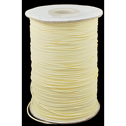 Beige Waxed Polyester Cord, Bead Cord, Beige, 0.5mm, about 169.51~174.98 Yards(155~160m)/Roll