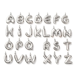 Letter A~Z Латунные подвески, долговечный, стойки покрытие, без кадмия и без свинца, платина, Письмо ~ Z, 13.5~15.5x5~14.5x4.5 мм, отверстие : 2.5 мм