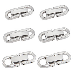 Нержавеющая Сталь Цвет 6 шт. 3 стили 304 раскладывающиеся застежки из нержавеющей стали, овальные, цвет нержавеющей стали, 18~20x6.5~8x3 мм, отверстие : 2.5~4x2.5~4 мм, 2 шт / стиль