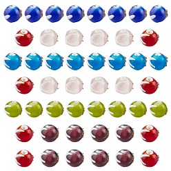 Couleur Mélangete Perles lampwork, perles au chalumeau, faits à la main, ronde avec motif étoile de mer, couleur mixte, 12~13mm, Trou: 1.6mm, 6 couleurs, 8 pcs / couleur, 48 pcs / boîte