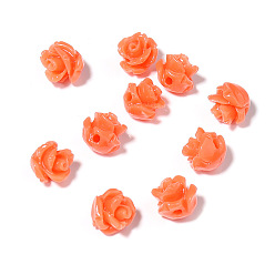 Оранжево-Красный Бусины из искусственной коралловой смолы, для материалов для изготовления аксессуаров своими руками, оранжево-красный, 6 мм, отверстие : 1.4 мм