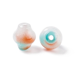 Orange Opaque Glass Beads, Lantern, Orange, 9x8mm, Hole: 1.5mm
