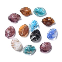 (52) Непрозрачная лаванда Бусины ручной работы бусины золотого песка, твист, разноцветные, 20x15x7 мм, отверстие : 2 мм