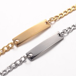 (52) Непрозрачная лаванда 304 из нержавеющей стали ID ссылка браслеты, прямоугольные, с 201 цепями из нержавеющей стали и карабинами, разноцветные, 7-1/4 дюйм (185 мм), 3 мм