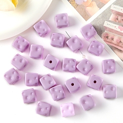 Сливовый Непрозрачные акриловые бусины, кубические, слива, 14x14x14 мм