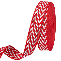 Red 12 Yards Arrows Polyester Ribbon, for Garment Accessories, Gift Decoration, Red, 1-1/2 inch(38mm)