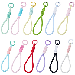 (52) Непрозрачная лаванда 12 шт. 12 цвета полиэстеровые мобильные ремни, Сплав с застежками, разноцветные, 145 мм, 1 шт / цвет