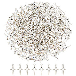 Античное Серебро 200 шт. Подвески из сплава в тибетском стиле, звезда, античное серебро, 23x10x2 мм, отверстие : 2 мм