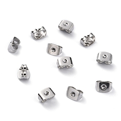 Платина Латунные фрикционные ушные гайки, серьги для серьги-гвоздики, платина, 6x4x3.5 мм, отверстие : 1 мм